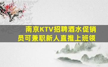 南京KTV招聘酒水促销员可兼职新人直推上班领